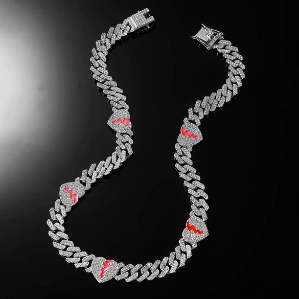 Alloy Punk Geometric Diamond Cuban Chain Necklace For Men