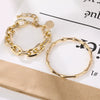 Alloy Punk Retro Bamboo Joint And Round Coin Pendant Women's Bracelet With Electroplating