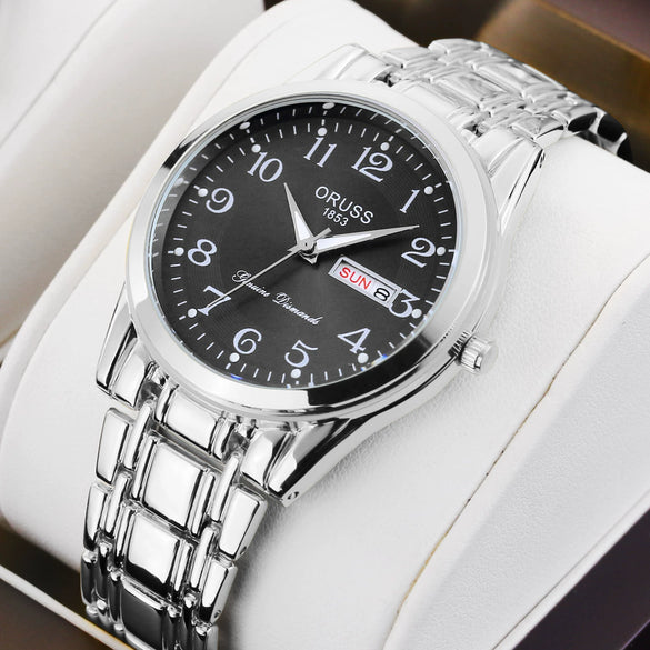 Alloy Quartz And Mechanical Men's Rectangle Waterproof Luminous Watch With Mineral Strengthened Glass Mirror And Stainless Steel Single Folding Buckle