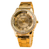 Alloy Quartz Watch With Roman Numerals And Full Diamond Round Dial Stainless Steel Strap For Men And Women