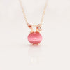 Alloy Rabbit Head Short Clavicle Necklace With Opal Inlaid And Color Preserving Plating Water Wave Chain Cute Animal Style Diamond Design