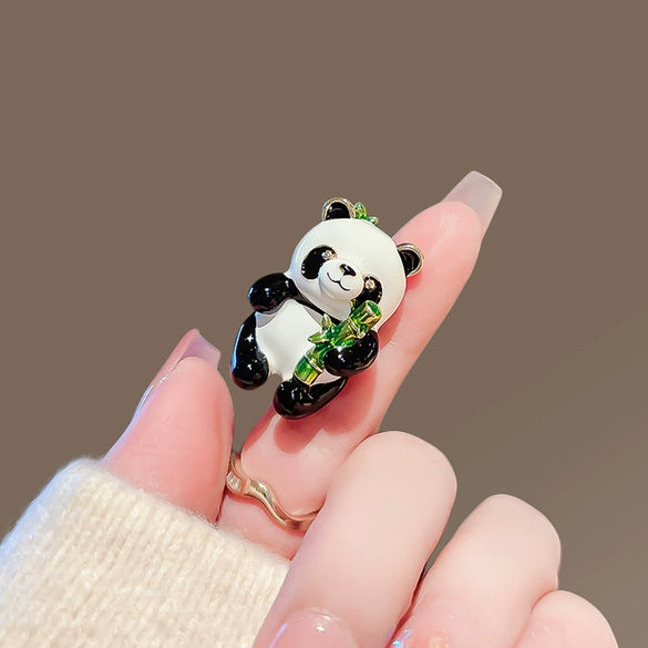 Alloy Red Panda Brooch Electroplating Creative Gift Accessories For Women