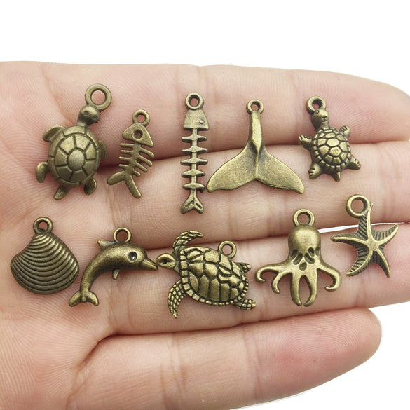 Alloy Retro Animal Style Marine Turtle Shell Jewelry Accessories With Electroplating