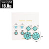 Alloy Retro Bohemian Geometric Round Women's Earrings With Turquoise Flower Electroplating