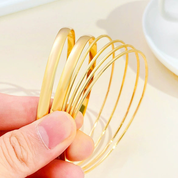 Alloy Retro Bohemian Style Geometric Electroplated Bracelet Set For Women