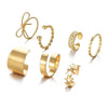 Alloy Retro Bow Fivepointed Star Twist Electroplated Unisex Finger Ring