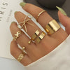 Alloy Retro Bow Fivepointed Star Twist Electroplated Unisex Finger Ring