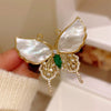 Alloy Retro Butterfly Natural Flower Style Electroplated Brooch For Women
