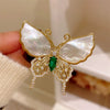 Alloy Retro Butterfly Natural Flower Style Electroplated Brooch For Women
