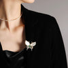 Alloy Retro Butterfly Natural Flower Style Electroplated Brooch For Women