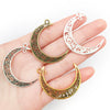 Alloy Retro Cut Out Moon Pendant Jewelry Accessories Electroplating Handmade Materials For Diy