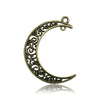 Alloy Retro Cut Out Moon Pendant Jewelry Accessories Electroplating Handmade Materials For Diy
