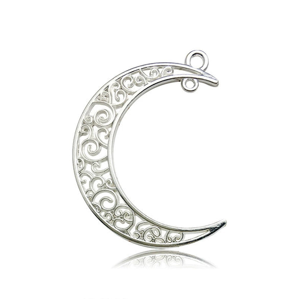 Alloy Retro Cut Out Moon Pendant Jewelry Accessories Electroplating Handmade Materials For Diy