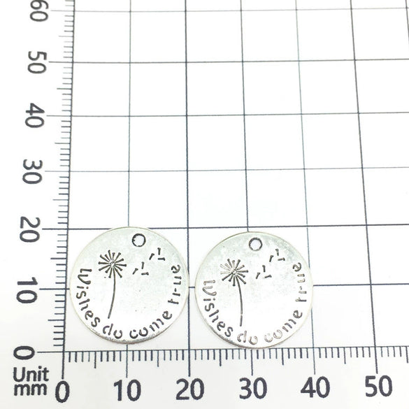 Alloy Retro English Letter Round Tag Pendant Jewelry Accessories For Necklace And Bracelet With Electroplating