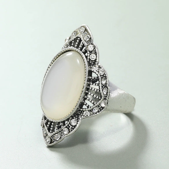 Alloy Retro Fashion Hollow Rhombus Electroplated Unisex Ring
