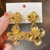 Alloy Retro Flower Electroplated Earrings For Women
