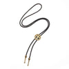 Alloy Retro Geometric Cross Bolo Tie Shirt Chain Necklace