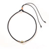 Alloy Retro Geometric Metal Pendant Woven Wax Rope Adjustable Unisex Necklace With Electroplating