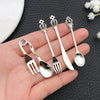 Alloy Retro Jewelry Accessories Pendant With Stereo Crown Knife Fork Spoon Electroplating Design For Diy