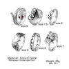 Alloy Retro Snake Love Geometric Ring Set With Electroplating For Women