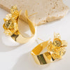 Alloy Retro Threedimensional Flower Electroplated Women's Earrings