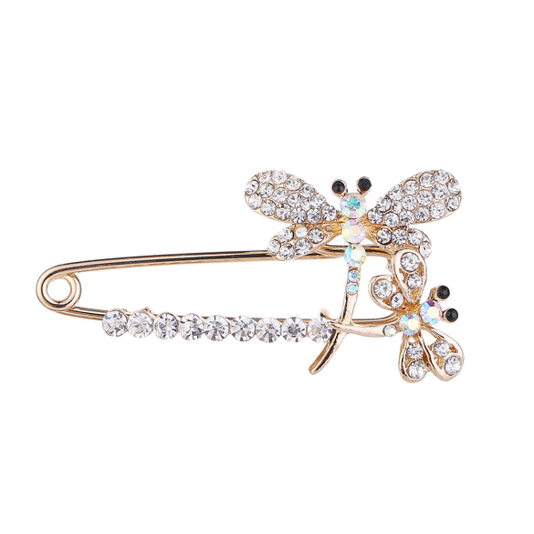 Alloy Rhinestone Animal Dragonfly Electroplated Brooch Clothing Accessories