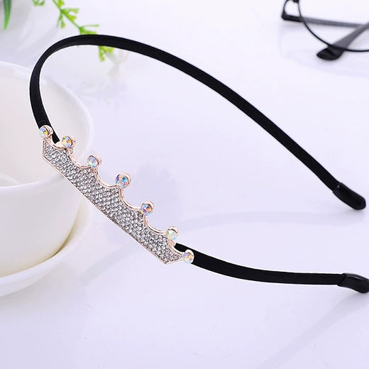 Alloy Rhinestone Bow Hairband For Children Electroplated Hair Accessories
