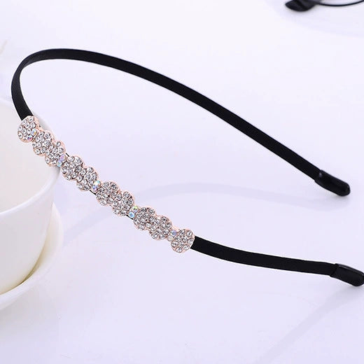 Alloy Rhinestone Bow Hairband For Children Electroplated Hair Accessories