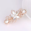 Alloy Rhinestone Bow Pearl Flower Crystal Hairpin For Women With Electroplating
