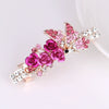 Alloy Rhinestone Bow Pearl Flower Crystal Hairpin For Women With Electroplating
