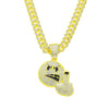 Alloy Rhinestone Diamond Emoji Anger Pendant Cuban Chain Hiphop Men's Necklace