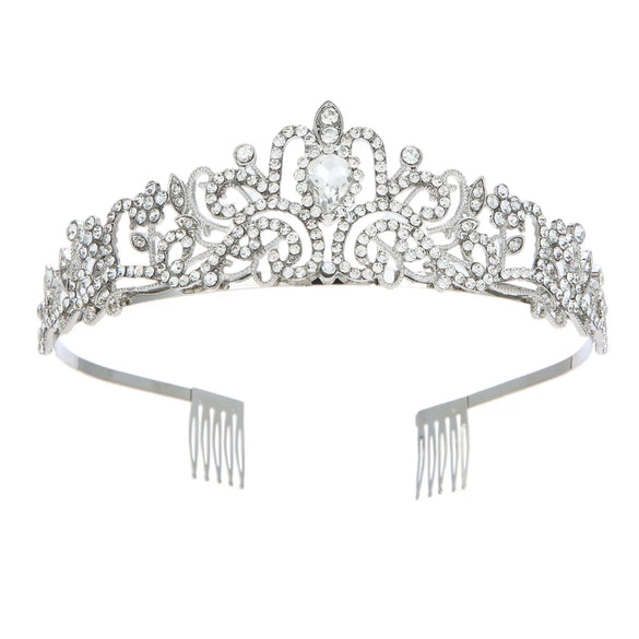 Alloy Rhinestone Fashion Crown Bridal Headdress Hair Accessories With Plating Point Drill