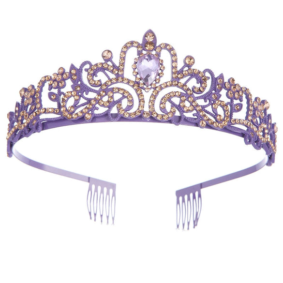 Alloy Rhinestone Fashion Crown Bridal Headdress Hair Accessories With Plating Point Drill