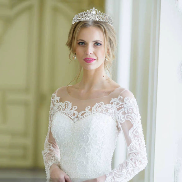 Alloy Rhinestone Fashion Crown Bridal Headdress Hair Accessories With Plating Point Drill