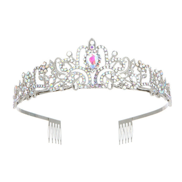 Alloy Rhinestone Fashion Crown Bridal Headdress Hair Accessories With Plating Point Drill