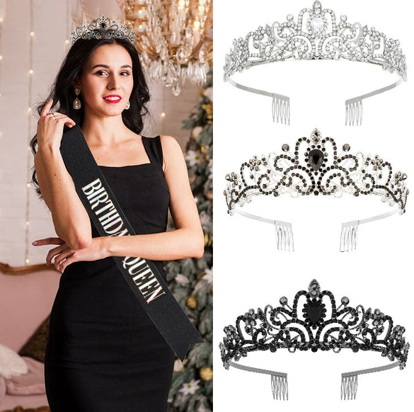 Alloy Rhinestone Fashion Crown Bridal Headdress Hair Accessories With Plating Point Drill