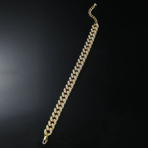 Alloy Rhinestone Geometric Hiphop Style Men's Anklet