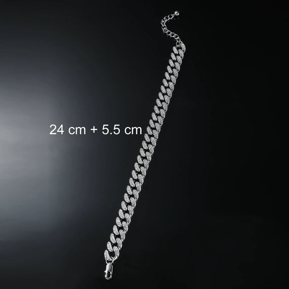 Alloy Rhinestone Geometric Hiphop Style Men's Anklet