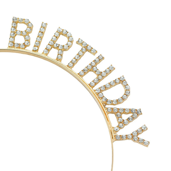 Alloy Rhinestone Headband Hairpin Girl Crown Electroplated Fashion Headwear