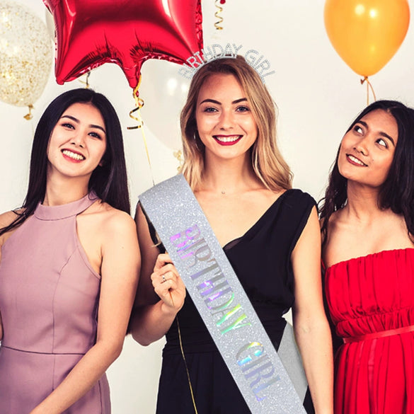 Alloy Rhinestone Headband Shoulder Strap Electroplated Simple Style With Letters Numbers Text For Women As Party Gift