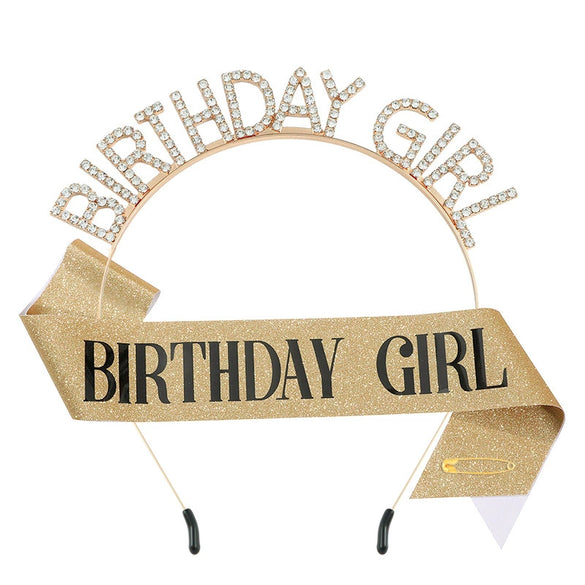 Alloy Rhinestone Headband Shoulder Strap Electroplated Simple Style With Letters Numbers Text For Women As Party Gift