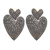 Alloy Rhinestone Heartshaped Colored Diamond Earrings For Women