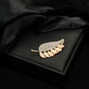 Alloy Rhinestone Leaf Brooch With Electroplating Fashionable Plants Flowers Style For Women And Unisex