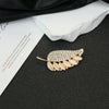 Alloy Rhinestone Leaf Brooch With Electroplating Fashionable Plants Flowers Style For Women And Unisex