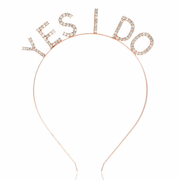 Alloy Rhinestone Letter Hairband Electroplated Women's Hair Accessories