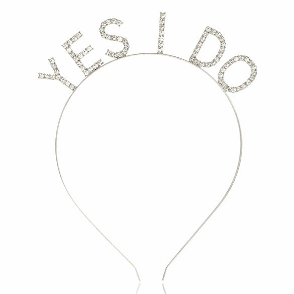 Alloy Rhinestone Letter Hairband Electroplated Women's Hair Accessories