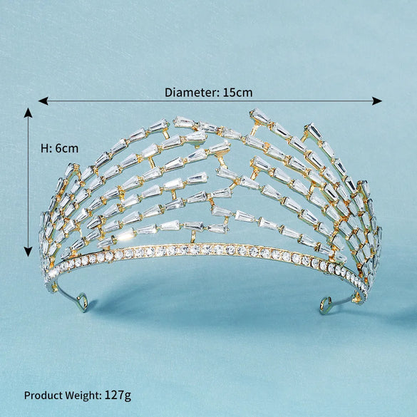 Alloy Rhinestone Light Luxury Headband Baroque Bridal Crown