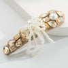 Alloy Rhinestone Pearl Women's Bowshaped Hairpin With Diamond Inlay