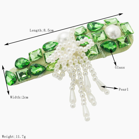 Alloy Rhinestone Pearl Women's Bowshaped Hairpin With Diamond Inlay