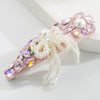 Alloy Rhinestone Pearl Women's Bowshaped Hairpin With Diamond Inlay